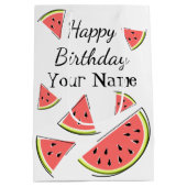 Sac Cadeau Moyen Pièces de pastèque Nom de l'anniversaire (Dos)