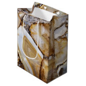 Sac Cadeau Moyen Pierres de géode poli (Devant Angle)