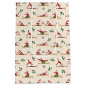 Sac Cadeau Moyen Pilates Santa Seamless Christmas Patterns (Dos)