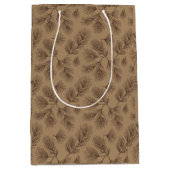 Sac Cadeau Moyen Pine Branch Minimalist Kraft (Devant)