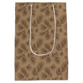 Sac Cadeau Moyen Pine Branch Minimalist Kraft (Dos)