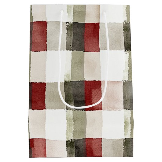 Sac Cadeau Moyen Pine Vert ivoire Rouge rayures Noël (Dos)