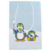 Sac Cadeau Moyen Pingouins à neige (Devant)