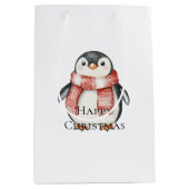 Sac Cadeau Moyen Pingouins de menthe rouge de Noël (Devant)