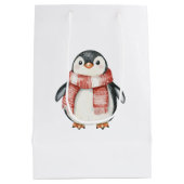 Sac Cadeau Moyen Pingouins de menthe rouge de Noël (Dos)
