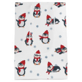 Sac Cadeau Moyen Pingouins mignons Oiseaux d'hiver Animaux de l'Arc (Dos)