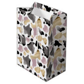 Sac Cadeau Moyen Pink and Gold Cow Imprimer Cadeau Anniversaire (Dos Angle)