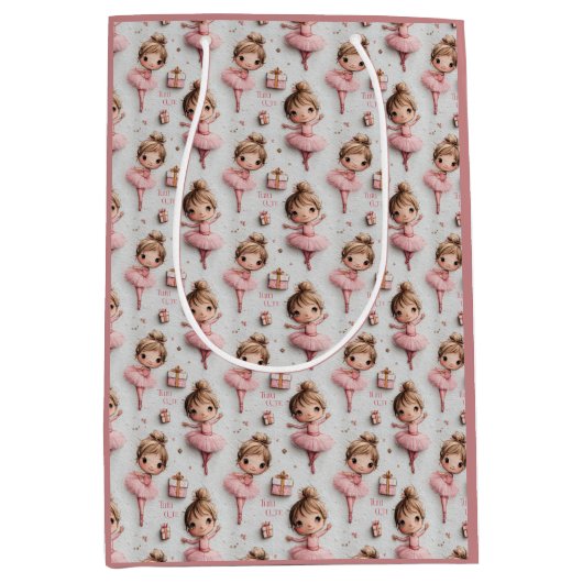 Sac Cadeau Moyen Pink Ballerina Dream with Tutus (Devant)