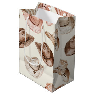 Sac Cadeau Moyen Pink Brown Cowgirl Southwestern Casquettes Anniver