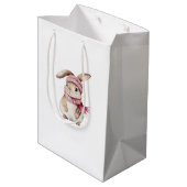 Sac Cadeau Moyen Pink Bunny Rabbit Christmas  (Dos Angle)