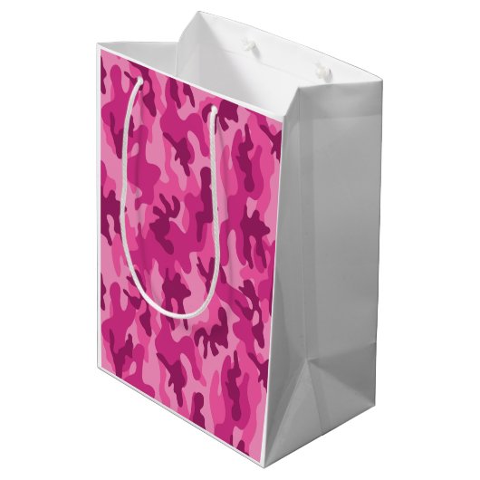 Sac Cadeau Moyen Pink Camo Adventure Power Son Amusement (Dos Angle)