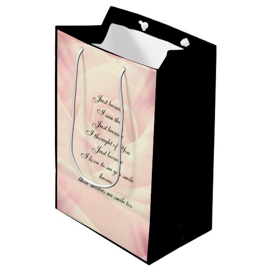 Sac Cadeau Moyen Pink Country Chic Poem design (Devant Angle)