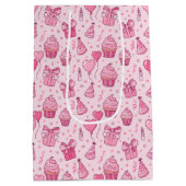 Sac Cadeau Moyen Pink Cupcakes Birthday GIft Bag (Dos)