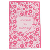 Sac Cadeau Moyen Pink Girly Scrunchies Pattern Cute Hair Accessory (Devant)