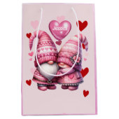 Sac Cadeau Moyen Pink Gnome Valentine Couple (Devant)