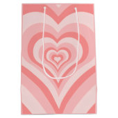 Sac Cadeau Moyen Pink Heart Gradient Pattern – Cute Girly Love (Dos)