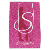 SAC CADEAU MOYEN  PINK LADYS GLITTER (Dos)