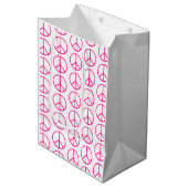 Sac Cadeau Moyen Pink Peace Sign Gift Wrap (Devant Angle)