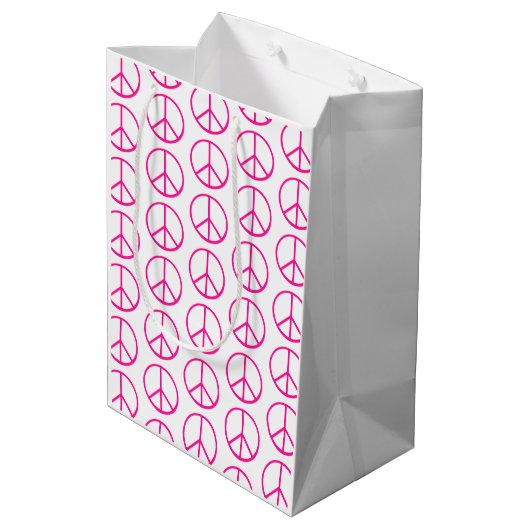 Sac Cadeau Moyen Pink Peace Sign Gift Wrap (Dos Angle)