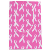 Sac Cadeau Moyen Pink Ribbon Pattern – Breast Cancer Awareness (Devant)