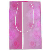 Sac Cadeau Moyen PINK roses d'aquarelle romantique (Devant)