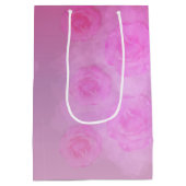 Sac Cadeau Moyen PINK roses d'aquarelle romantique (Dos)