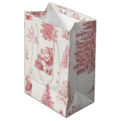 Sac Cadeau Moyen Pink Toile Christmas Pattern Gift Bag (Devant Angle)