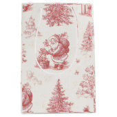 Sac Cadeau Moyen Pink Toile Christmas Pattern Gift Bag (Devant)