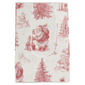 Sac Cadeau Moyen Pink Toile Christmas Pattern Gift Bag (Dos)