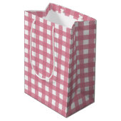 Sac Cadeau Moyen Pink White En vichy Vérifier Plat (Dos Angle)