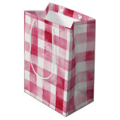 Sac Cadeau Moyen Pink White Stripes Birthday (Dos Angle)