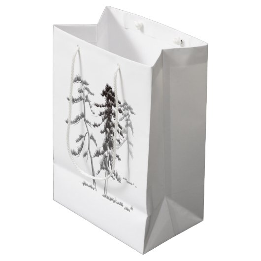 Sac Cadeau Moyen Pins (Devant Angle)