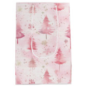 Sac Cadeau Moyen Pins de Noël rose Vintage (Dos)