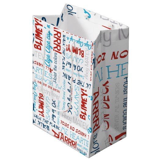 Sac Cadeau Moyen Pirate Slogans Party Pirate Medium Cadeau (Devant Angle)