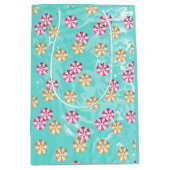 Sac Cadeau Moyen Piscine D'Été Parasols Rose Jaune (Devant)