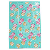 Sac Cadeau Moyen Piscine D'Été Parasols Rose Jaune (Dos)