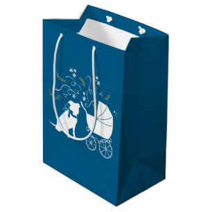 Sac Cadeau Moyen Pit Bull Baby shower Pitbull Chien Blue Boy