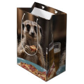 Sac Cadeau Moyen "Pizza and Pints : A Meerkat’s Perfect Snack Break (Dos Angle)