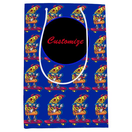 Sac Cadeau Moyen Pizza lunaire (Devant)