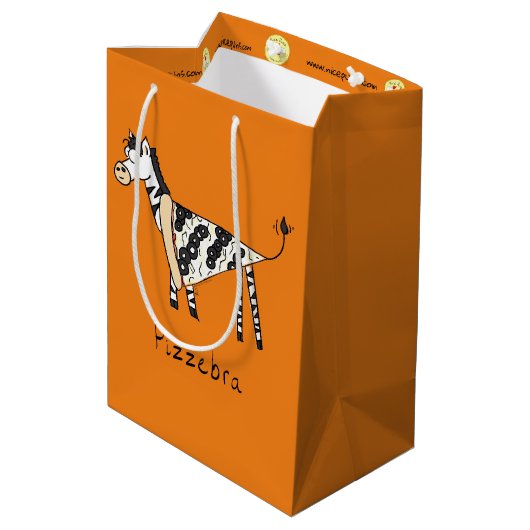 Sac Cadeau Moyen Pizzebra Pizza Zebra Cadeau (Dos Angle)