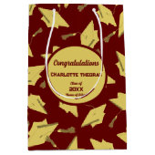 Sac Cadeau Moyen Plafonds d'obtention d'or en l'air sur Maroon Part (Devant)