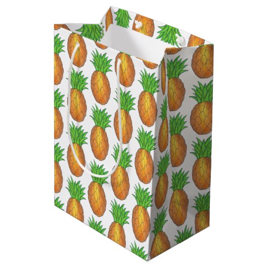 Sac Cadeau Moyen Plage d'ananas tropicale Hawaiian Island Imprimer (Dos Angle)