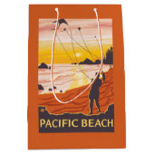 Sac Cadeau Moyen Plage et cerfs-volants - plage Pacifique, (Devant)