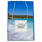 Sac Cadeau Moyen Plage exotique Île tropicale Paradis Anniversaire (Devant)