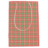 Sac Cadeau Moyen Plaid à base rouge de Noël (Devant)