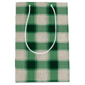 Sac Cadeau Moyen Plaid à la crème verte (Devant)