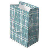 Sac Cadeau Moyen Plaid bleu et blanc (Dos Angle)