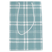 Sac Cadeau Moyen Plaid bleu et blanc (Devant)