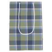 Sac Cadeau Moyen Plaid bleu et vert (Dos)
