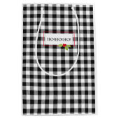 Sac Cadeau Moyen Plaid Christmas Holly Ho Ho Ho Holiday Cheval (Devant)